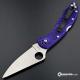 MODIFIED Spyderco Delica 4 - Satin VG10 - Blurple Zome - Rit Dye Handle