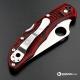 MODIFIED Spyderco Delica 4 - Satin VG10 - Red and Black Zome - Rit Dye Handle