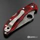 MODIFIED Spyderco Delica 4 - VG10 - Acid Stonewash - Red and Black Zome - Rit Dye Handle