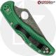 MODIFIED Spyderco Delica 4 - Acid Wash -  Green Handle/Green Backspacer