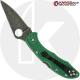 MODIFIED Spyderco Delica 4 - Acid Wash -  Green Handle/Green Backspacer