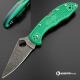 MODIFIED Spyderco Delica 4 - Acid Wash -  Green Handle/Purple Backspacer