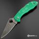 MODIFIED Spyderco Delica 4 - Acid Wash -  Green Handle/Purple Backspacer