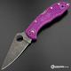 MODIFIED Spyderco Delica 4 - Acid Wash -  Purple Handle/Green Backspacer