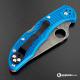 MODIFIED Spyderco Delica 4 - Acid Wash -  Blue Handle/Orange Backspacer