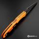 MODIFIED Spyderco Endura 4 - ACID WASH - REGRIND - Orange Handle/Black Backspacer