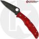 MODIFIED Spyderco Endura 4 - The Red Dragon - Acid Wash - Regrind - Rit Dyed Handle