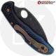 MODIFIED Spyderco K390 Wharncliffe Delica Knife - Acid Stonewash - Heat Color Hardware - Rit Dye Fade