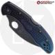 MODIFIED Spyderco K390 Wharncliffe Delica Knife - Acid Stonewash - Heat Color Hardware - Rit Dye Fade