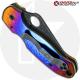 MODIFIED Spyderco Para 3 Knife with Acid Stonewash Blade + KP Super Nova Titanium Scales + All Black Hardware