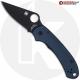 MODIFIED Spyderco Para 3 Knife DLC Blade + Exclusive AWT SKINNY Midnight Blue Type III Hard Coat Scales