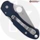 MODIFIED Spyderco Para 3 Knife Satin Blade + Exclusive AWT SKINNY Midnight Blue Type III Hard Coat Scales