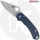 MODIFIED Spyderco Para 3 Knife Satin Blade + Exclusive AWT SKINNY Midnight Blue Type III Hard Coat Scales