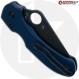 MODIFIED Spyderco Para 3 LW Knife Black DLC + Exclusive AWT Midnight Blue Scales