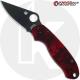 MODIFIED Spyderco Para 3 Knife - Red Digital Camo - DLC Blade - Rit Dyed Handle