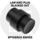 KP Custom Lanyard Plug for Spyderco Para Military 2 or Para 3 Knife - Black Stainless Steel