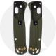 KP Custom G10 Scales for Benchmade Mini Bugout Knife - Black / OD Green - Contoured - Smooth Surface