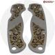 KP Custom Titanium Scales for Spyderco PM2 Knife - Floral Engraved