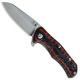 Kizer Ki405 Ophid Flipper Folder with S35VN Blade and Red and Black G10 Handle, Ki-405