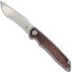 Kizer Matanzas Ki4510A4 - Nick Swan - Stonewash Recurve Tanto - Matte Titanium with Brown Micarta - Frame Lock Flipper Folder