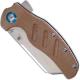 Kizer Vanguard c01c XL Sheepdog V5488C4 - Chris Conaway - Satin 154CM Cleaver Style - Brown Canvas Micarta - Liner Lock Flipper