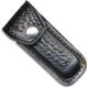 Knife Sheath Medium Black Basketweave Leather Sheath, MC-201