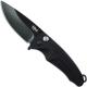 Medford Smooth Criminal Knife - Black PVD Drop Point - Flipper Knife - Black Aluminum - Black PVD Hardware - Plunge Lock Folder