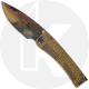 Medford Marauder-H Knife - Vulcan S35VN Drop Point - Gold / Bronze Hammered Titanium - Frame Lock Folder - USA Made