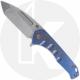 Medford Praetorian Slim Flipper - Tumbled S45VN Tanto - Blue Ti - Frame Lock Folder - USA Made