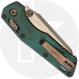 Microtech MSI Mini RAM-LOK Knife - Signature Series - Bronzed Stonewash Bohler M390MK Sheepsfoot - Antique Green Fluted Titanium