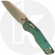 Microtech MSI Mini RAM-LOK Knife - Signature Series - Bronzed Stonewash Bohler M390MK Sheepsfoot - Antique Green Fluted Titanium