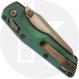 Microtech MSI Mini RAM-LOK Knife - Signature Series - Bronzed Stonewash Bohler M390MK Sheepsfoot - Antique Green Slab Side Titan