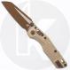 Microtech MSI Mini RAM-LOK Knife - Gold Bohler M390MK Sheepsfoot - Champagne Gold Frag Pattern Aluminum