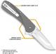 Outdoor Edge Razor VX1 VX130A Knife - Assisted - 3.0-Inch Replaceable Blade - Gray Anodized Aluminum - Flipper Folder