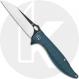 QSP Locust Knife QS117-C - Black / Satin 154CM Wharncliffe - Blue Micarta - Liner Lock Flipper Folder
