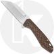 QSP Pelican Knife QS118-A2 - 2 Tone Satin S35VN Sheepfoot - Brown Texture Micarta - Liner Lock Flipper Folder