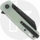 QSP Penguin Button Lock QS130-B2 Knife - Black Stonewash 14C28N Sheepsfoot - Jade G10 - Flipper Folder