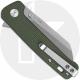 QSP Penguin Button Lock QS130-C1 Knife - Stonewash 14C28N Sheepsfoot - Green Micarta - Flipper Folder