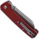QSP Penguin Knife QS130-D - 2 Tone Satin D2 Sheepfoot - Red Linen Micarta - Liner Lock Folder