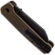 QSP Penguin Knife QS130-G - BlackWash D2 Sheepfoot - Brass Handle - Liner Lock Folder