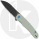 QSP Otter QS140-D2 Knife - Black 14C28N Sheepsfoot - Jade G10 - Flipper Folder