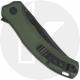 QSP Walrus QS151-C2 Knife - Blackwash D2 Trailing Point - Green Micarta - Flipper Folder