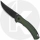 QSP Walrus QS151-C2 Knife - Blackwash D2 Trailing Point - Green Micarta - Flipper Folder