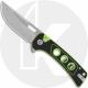 QSP Unicorn QS156-C1 Knife - Stonewash 14C28N Straight Back - Black/Neon Green G10 - Flipper Folder