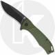 QSP Raven QS122-B2 Knife - Black Stonewash D2 Drop Point - Green G10 - Flipper Folder