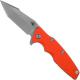 Rick Hinderer Eklipse 3.5 Knife - Harpoon Tanto - Stonewash Finish - Tri Way Pivot - Orange G10