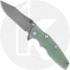 Rick Hinderer Eklipse 3.5 Knife - Slicer - Working Finish - Translucent Green G10/Battle Blue Titanium