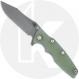Rick Hinderer Eklipse 3.5 Knife - Slicer - Working Finish - Translucent Green G10/Battle Bronze Titanium