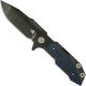 Hinderer Knives Full Track Knife - Spanto - Stonewash Black DLC - Tri Way Pivot - Ti / Blue / Black G10