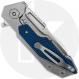 Rick Hinderer Full Track Knife - Stonewash S45VN Wharncliffe - Stonewash Titanium with Blue/Black G10 Insert - USA Made